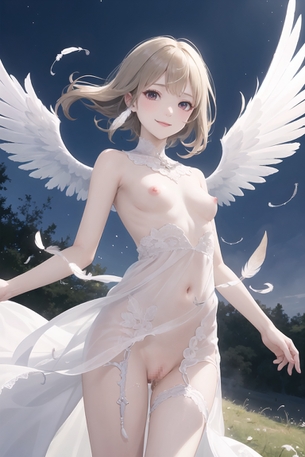 【自作AI】エロ天使降臨させてみた！天使の翼の生えた女の子のエロ画像！