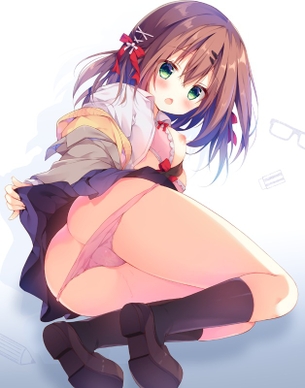 【2次】半脱ぎになってる女の子のエロ画像その14
