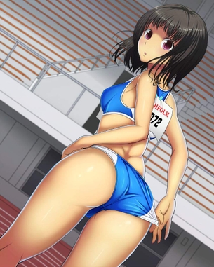 【二次】1/100秒を争う為に極限まで面積を減らされた陸上ユニフォームのエロ画像