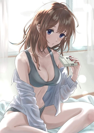 【グンゼかな？】色気の無いグレーの下着を着用した女子達の二次エロ画像
