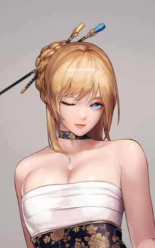 【2次】おっぱいの谷間が素敵な女の子のエロ画像その19