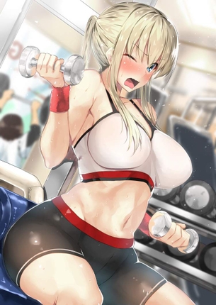 【ガチめの筋肉勢】ダンベルを使ったトレーニングをする女子達の二次エロ画像