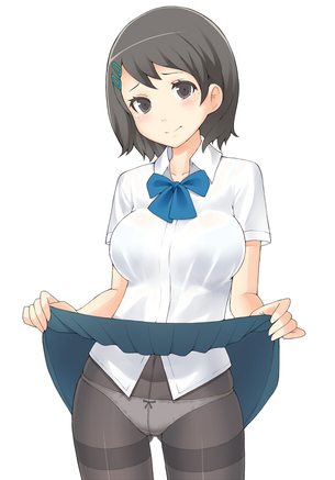 【二次】女の子が自分の手でスカートたくし上げてパンツ見せてくれてるマジで羨まし過ぎるエロ画像