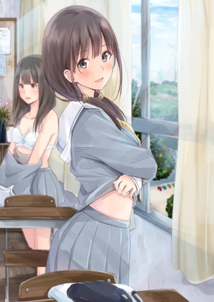 【二次】高校生の時に一度くらい遭遇してみたかったJK女子着替えシーンのエロ画像