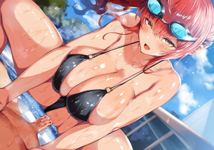 【二次】ビキニ、水着を着て着衣セックスしているエロ画像