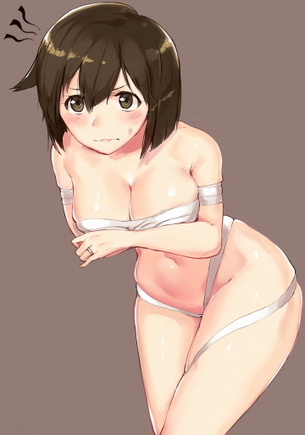 ズレたら終わり！裸に包帯だけ着てるきわど女子！！ その3