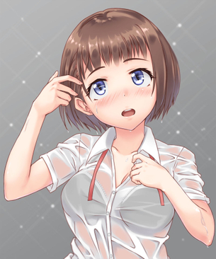 【二次】汗や雨なんかでブラウスの下のブラジャーが透けちゃってるちょっと甘酸っぱいJK達のエロ画像
