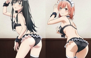 『俺ガイル』女の子たちエロいメイド服姿とお尻を突き出したエロい下着姿のエロ抱きまくら！