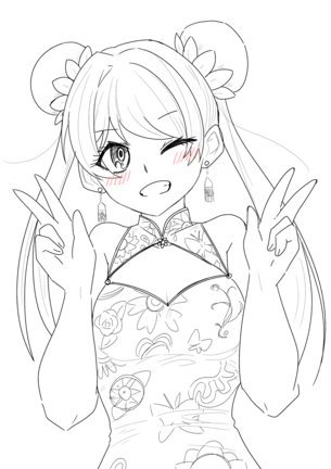 えっなチャイナドレス美少女描いてみたwwwwww （※画像あり）