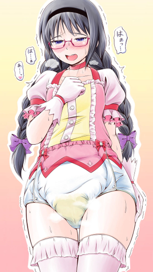 【二次】ナプキンと違って何故か背徳的なエロさがある“おむつ女子”のエロ画像
