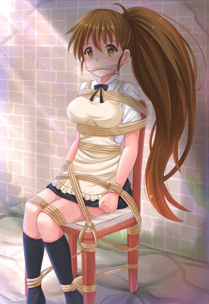 女の子の手足を拘束してこれからレイプしちゃう二次元エロ画像w