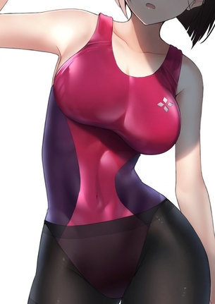 夏だ！プールだ！競泳水着だ！おっぱいやお尻にぴたっと張り付いてえっちなラインが丸見えな競泳水着二次元エロ画像！
