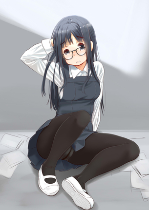【二次】滑って転んでパンツ見せちゃってるベタな“パンチラ転倒少女”のエロ画像