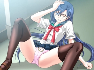 【二次】ドジっ子属性女子のエロハプニング、転倒してパンチラしちゃうという古典的なエロ画像