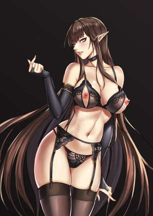 【二次】ちょっと大人な女性を演出してくれる“黒いランジェリー”を付けた女性のエロ画像