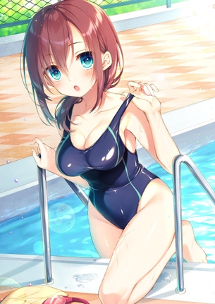 スク水少女がめっちゃ眩しくてムラムラしてる暇がない？二次元エロ画像ｗ