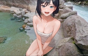 『風雨来記4』女の子と岐阜の混浴露天風呂でえっちデートのエロい裸のイベントCG！