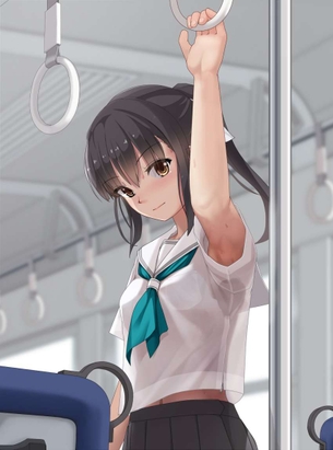 【夏のお供】洋服の腋に汗染みつけてる女子の二次エロ画像