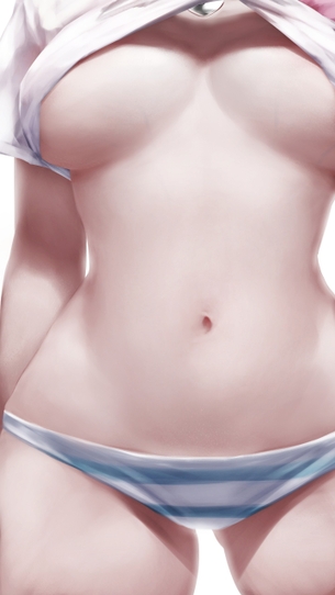 【２次】縞パン美少女のエロ画像その７