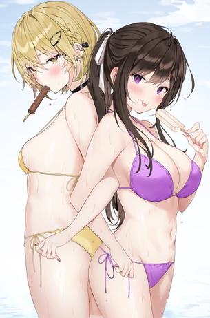 【二次】選べない二者択一な美少女二人のエロ画像 Part3【ハーレム】