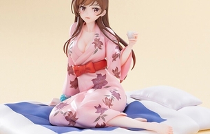 『彼女、お借りします』水原千鶴の布団の上で浴衣がはだけておっぱい見えエロフィギュア！