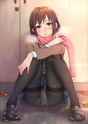 M字開脚の萌えイラスト