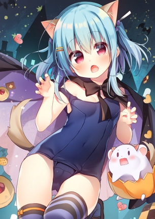 スク水の二次元エロ画像。