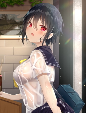 【二次】雨で制服がびしょ濡れ透け透けなJKたちの二次エロ画像くれ！Part4【透けブラ】