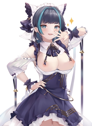 【アズレン】巨乳ミルクメイド！チェシャーのエロ画像！　その２