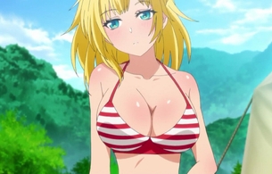 アニメ『真の仲間』6話でエロいおっぱい女の子のムチムチ水着姿のエロシーン！