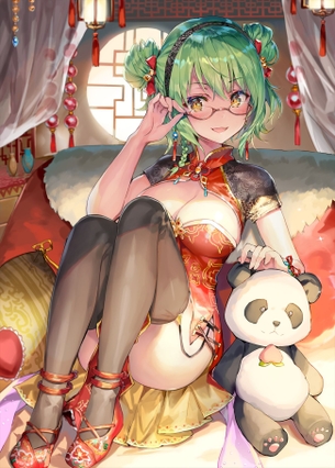 【２次】緑色の髪の女の子のエロ画像その９