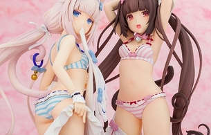 『ネコぱら』ショコラとバニラの着替え中で下着姿が全部丸見えになってるエロフィギュア！
