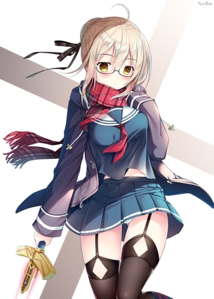 その紐と太ももの間に指を入れてスッとなぞって反応を楽しみたいガーターベルトの二次元エロ画像