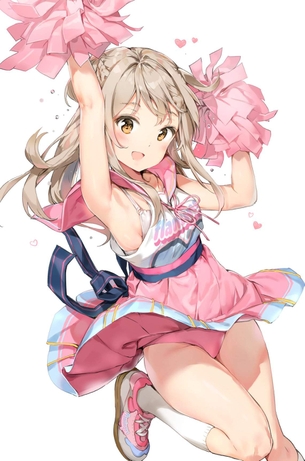 【下乳チラ】チアガールがジャンプしたら色々見えてる二次エロ画像【アンスコ･･･