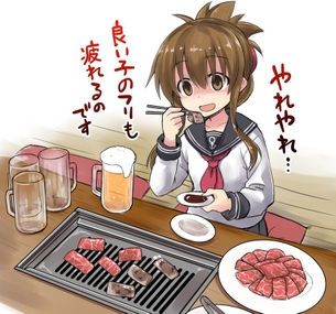 【うおォン】焼肉食べてる女子達の二次画像【人間火力発電所】