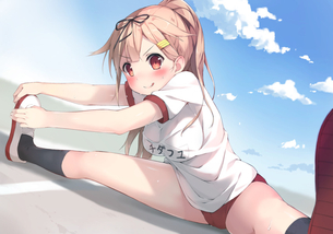 【股割り】股関節のストレッチをしてる女子達の二次エロ画像