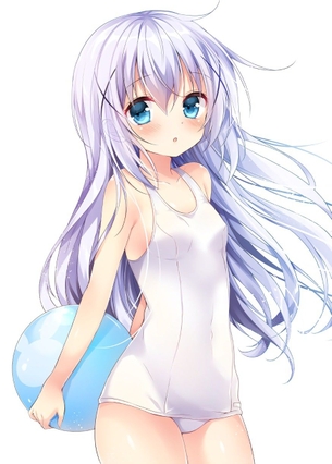 【2次】濡れたら透けちゃいそうな白スク姿の美少女二次エロ画像 その6【白スク】