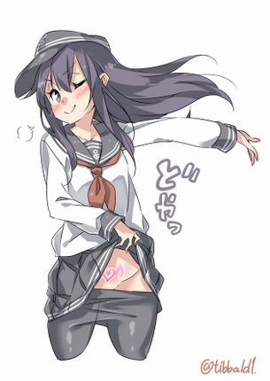 【タイツ】黒色のパンストやタイツを穿いた女の子の二次エロ画像！！ part.1
