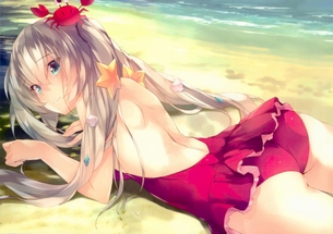 【二次・ZIP】スク水・競泳以外のワンピース水着着てる美少女2次画像
