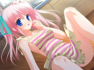 裸エプロンの可愛い二次元画像。