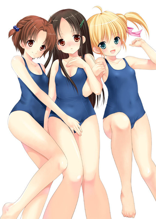 【二次・水着】カラダにぴっちり張り付いた感じがエロい、スク水美少女のエロ画像 part1