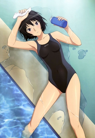 【二次・水着】お尻とか太もものラインが超絶エロい、スクール水着のエロ画像 その5