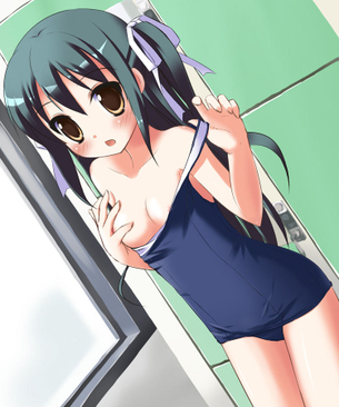 【二次・水着】魅惑的なカラダのラインが悩ましい、スクール水着の美少女画像 part4