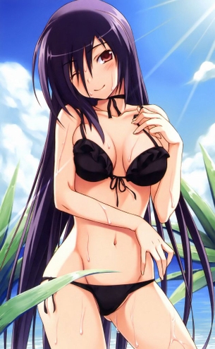 【二次・水着】アダルティーなセクシーさでおなかいっぱいです。。。 黒ビキニ装備美少女画像 part1