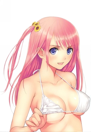 【二次・水着】清楚だけどエロい！白ビキニの美少女画像 その5