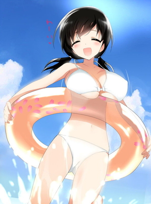 【二次・水着】清楚だけどエロい！白ビキニの美少女画像 その4