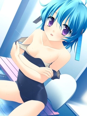 【二次・水着】カラダにぴっちり張り付いた感じがエロい、スク水美少女のエロ画像 part2