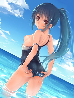 【二次・エロ画像】ぴちぴちの美少女のカラダを堪能できるスクール水着・競泳水着装備の美少女画像 part3