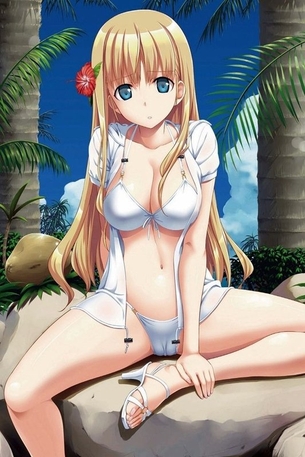 【二次・水着】清楚だけどエロい！白ビキニの美少女画像 その3