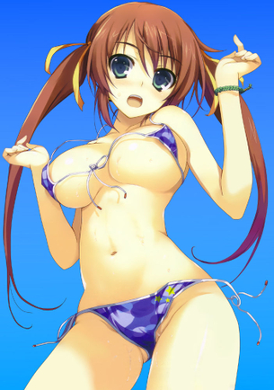 【二次・水着】ちょっ！おっぱい見えちゃうんじゃない！？って感じの極小水着を着ちゃってる女の子の画像 その1